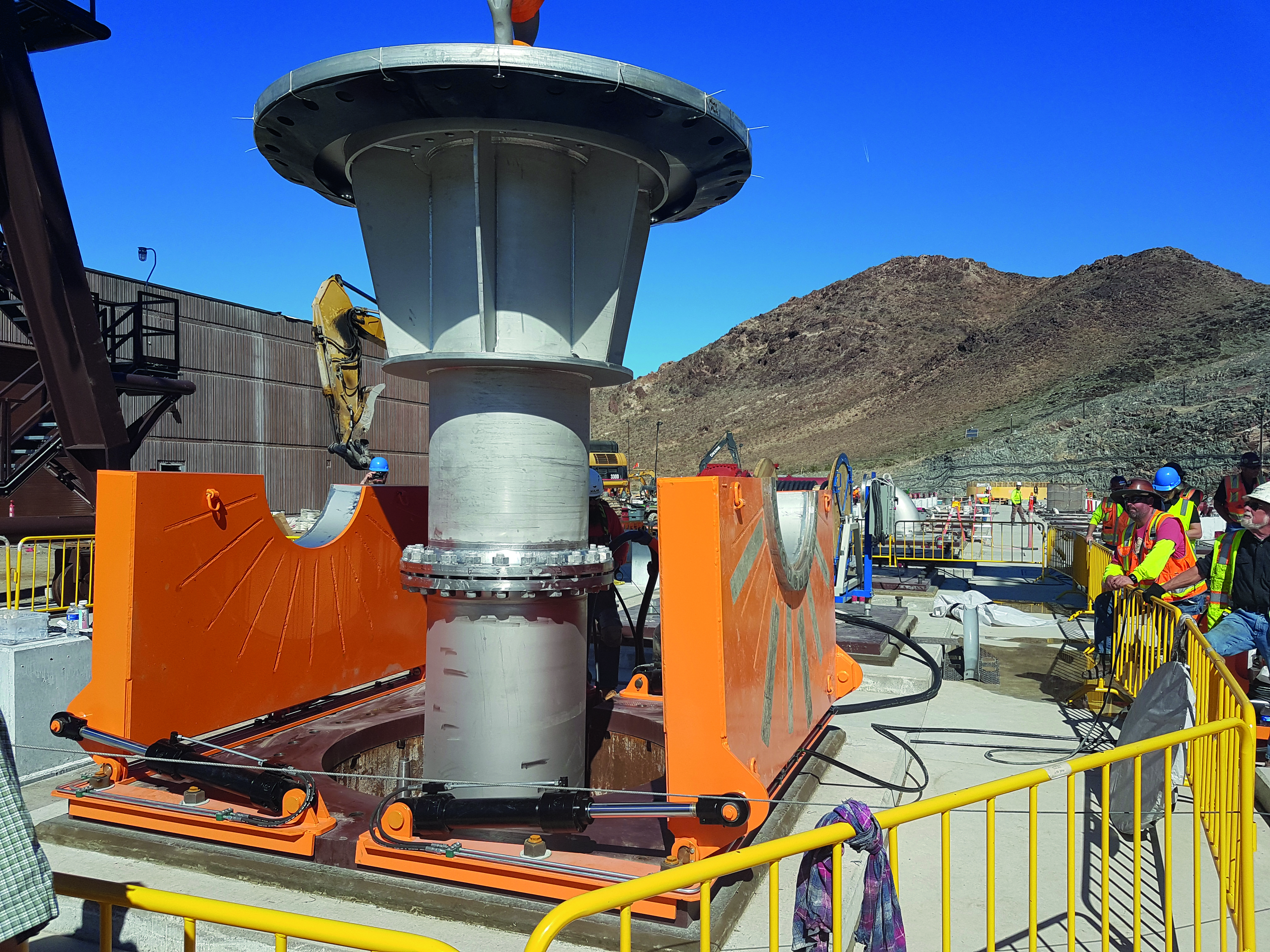 Water well construction on Lake Mead in Las Vegas